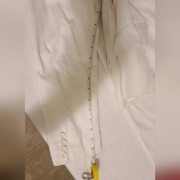 Igloo Petite White Structured Cotton Blazer Size 8P - Picture 12 of 14